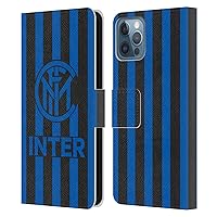 Head Case Designs Officially Licensed Inter Milan Stripes 2 Graphics Leather Book Wallet Case Cover Compatible with Apple iPhone 12 / iPhone 12 Pro