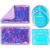Reusable Gel Ice Pack for Injure, 14 Piece Hot Cold Packs in 5 Sizes, Flexible Hot Cold Therapy for Kid Boo Boos, Instant Pain Relief Cold Compress for Wisdom Teeth Muscle First Aid (Blue)