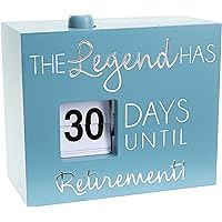 Pavilion Gift Company The Legend Has_ Days Until Retirement - Blue & Silver MDF & Plastic 30 Day Countdown Calendar