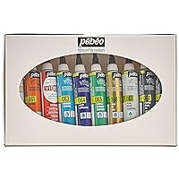 Pebeo Vitrea 160, (Set of 10) Assorted Glass Paint Outliners, 20 ml Tubes 0.67 fl oz (Pack of 10)