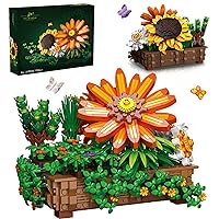 Flower Botanical Bonsai Building Set Compatible with Lego Flowers Home Office Décor, Mother's Day, for Adults Flower Lovers Including Climbing Ivy, Sunflower, Chrysanthemum (924PCS)