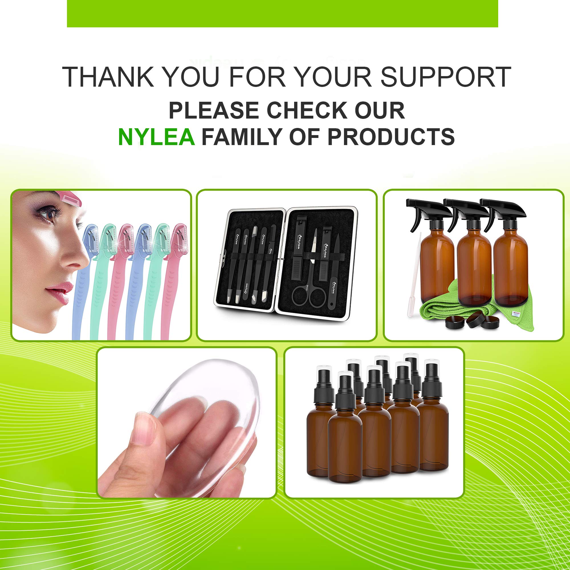 Nylea 8 Pack Amber Spray Bottles 2oz - [THE PERFECT SPRAY] - Empty Glass Bottles For Cleaning Solutions - Best Refillable MIST SPRAY Pack Perfume Atomizer [2oz]