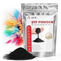 A-SUB DTF Powder, 35.3oz Black DTF Transfer Powder, Hot Melt Adhesive DTF Powder Works with DTF Printers, DTF Transfer Film and DTF Ink for Digital Prints on Dark Color Fabric and Any Material Fabric