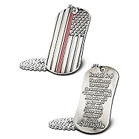 Shields of Strength Thin Red Line Firefighter Dog Tag Necklace-Isaiah 6:8