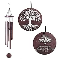 Customized Sympathy Gift Memorial Wind Chimes for Hanging Indoor, Outdoor, Balcony - 30'' Graceful Wind Chime to Remember Loved Ones Gifts for Loss of Mother Father Remembrance