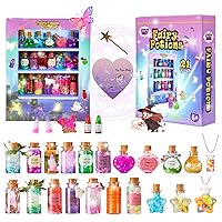 Fairy Polyjuice Potion Kits for Kids, Make 21 Bottles Magic Potions for Christmas Decorations， Fairy Kits Potion Bottles Transparent Display Case， Crafts for Girls Ages 6 7 8 9 10 11