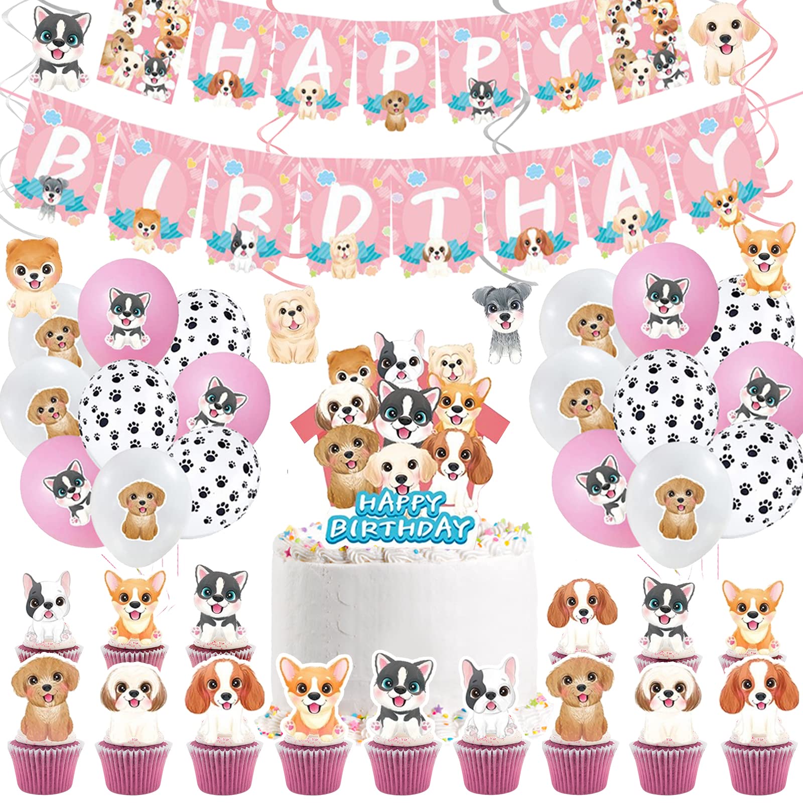 Mua 50PCS Dog Birthday Party Supplies Set, Cute Dog Themed ...