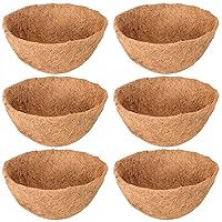 Legigo 6 Pack 12 Inch Hanging Basket Coco Liners Replacement, 100% Natural Round Coconut Coco Fiber Planter Basket Liners for Hanging Basket Flowers/Vegetables