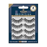 Eylure False Lashes, Definition No. 126 with Adhesive Included, 4 Pairs