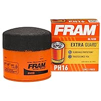 FRAM Extra Guard PH16, 10K Mile Change Automotive Replacement Interval Spin-On Engine Oil Filter for Select Vehicle Models