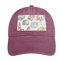Shells and Crabs Baseball Hat Adjustable Golf Dad Hat for Men Women Summer Sun Protection Hats