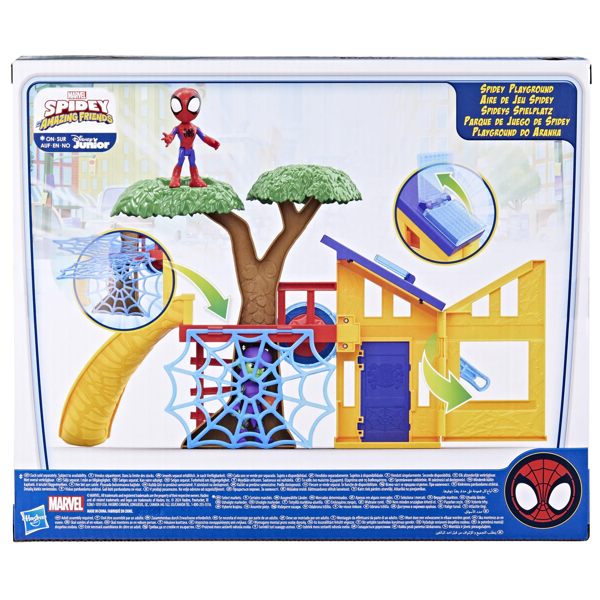 SPIDEY AND HIS AMAZING FRIENDS Spidey Playground Playset, Includes 4-Inch Action Figure, Marvel Super Hero Toys for Kids 3 and Up