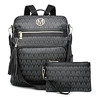 MKP COLLECTION Women Fashion Backpack Purse Convertible Large Ladies Rucksack Versatile Travel Shoulder Bags Handbag Set with Tassel (2pcs)