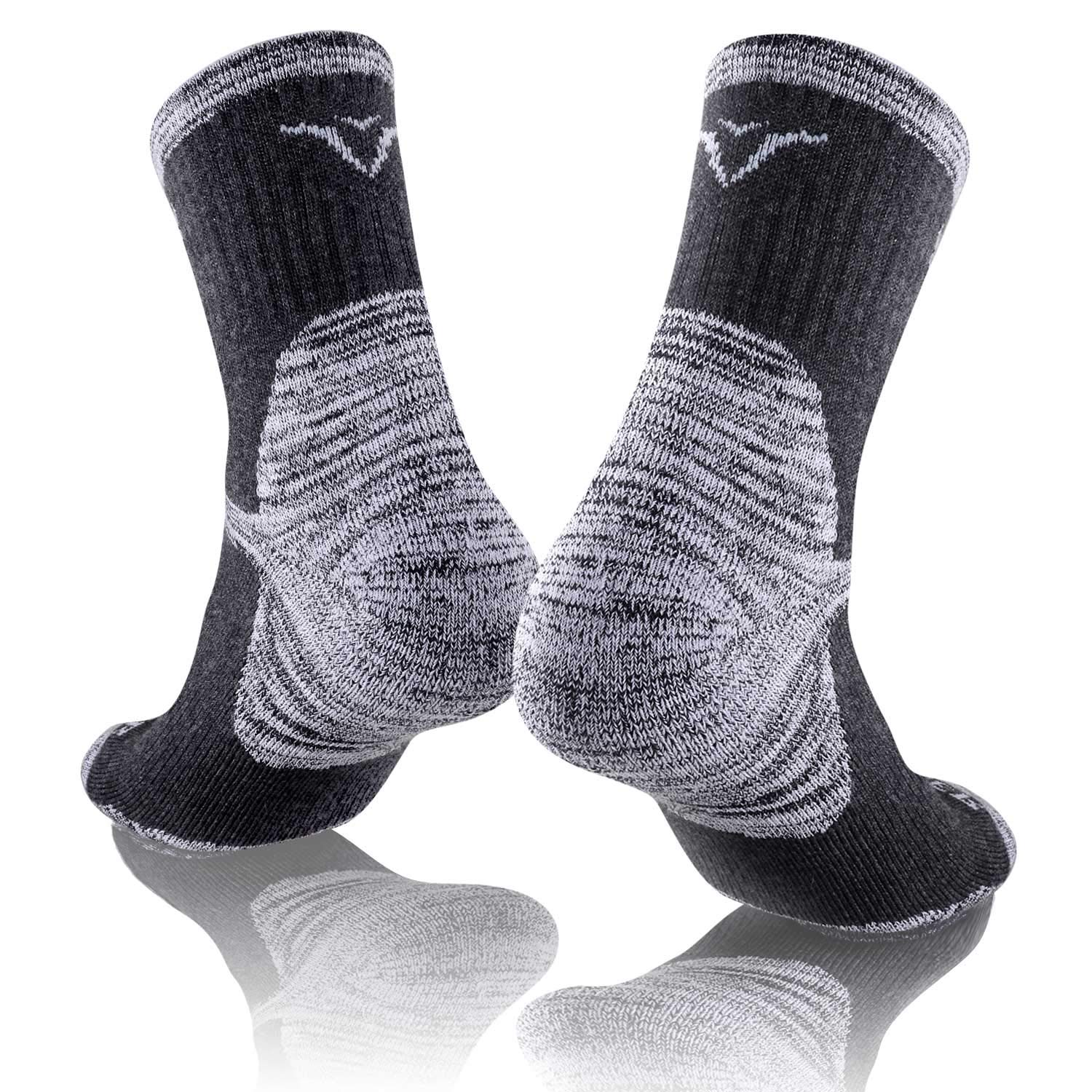 FEIDEER Men's Hiking Walking Socks, Multi-pack Wicking Cushioned Outdoor Recreation Crew Socks