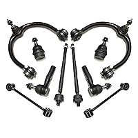 PartsW - 10 Pcs Front Steering & Suspension Kit Inner & Outer Tie Rod Ends Lower Ball Joints Sway Bar End Links Upper Control Arms & Ball Joints