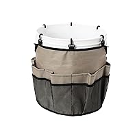 Household Essentials Bucket Caddy with Trim, Tan and Black