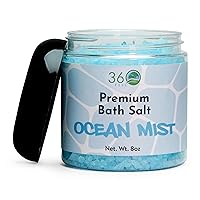 Ocean Mist Bath Salt - Natural Body Scrub - Rejuvenating Exfoliator for All Skin Types - Aromatherapy Bath Soak for Healthy Skin - Vegan & Cruelty-free Scrub - 8 Oz Jar