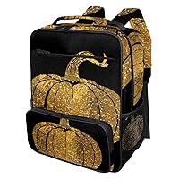 Travel Backpacks for Women,Mens Backpack,Background with Gold Pumpkin,Backpack