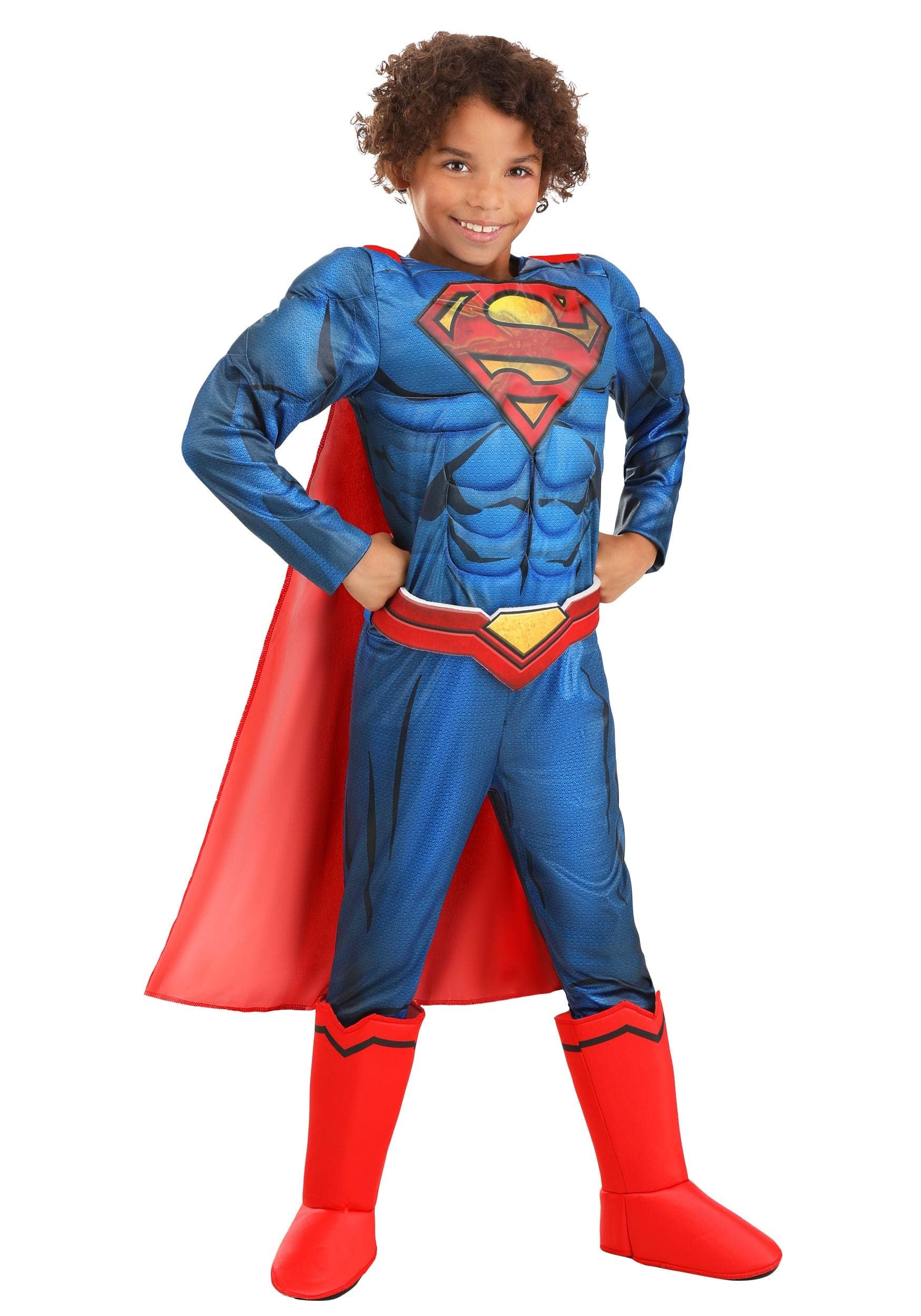 Deluxe DC Comics Superman Costume for Kids, Blue & Red Superhero Suit for Superhero Parties, Cosplay & Halloween