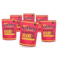 Gran Luchito Mexican Cantina Black Beans 15oz (Pack Of 6) - Vegan - Fat Free - Non GMO - Microwavable Pouch