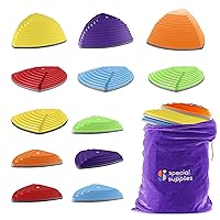 Special Supplies Stepping Stones for Kids Indoor and Outdoor Balance Blocks Promote Coordination, Balance, Strength Child Safe Rubber, Non-Slip Edging (Multi-Color, 12)