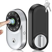 Keypad Fingerprint Deadbolt Electronic Door-Lock: Touch Control Keyless Entry Door Locks with Code for Front Door, Home Use, Apartment (Silver)