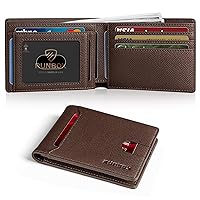 RUNBOX Wallet for Men Slim 11 Credit Card Holder Slots Leather RFID Blocking Small Thin Men's Wallet Bifold Minimalist Front Pocket Large Capacity Gift Box