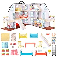 Buzzby Farmhouse, Complete Set with Miniature Doll Figure, 66 Pieces, Ages 3+