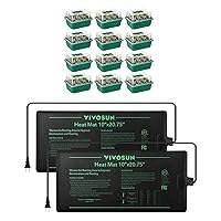 2 Pack Durable Waterproof Seedling Heat Mat Warm Hydroponic Heating Pad and 12-Pack Seed Starter Trays, 144-Cell Seed Starter Kit with Humidity Dome