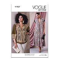 Vogue Misses' Pleated Front Dress and Tunic Sewing Pattern Packet by Sandra Betzina, Design Code V1937, Sizes A-B-C-D-E-F-G-H-I-J, Multicolor