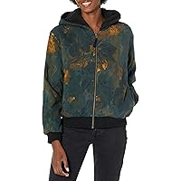 Women's Long Sleeve Printed Sherpa Hoodie, Multi, xs