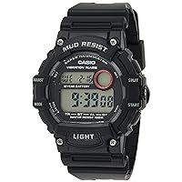 Casio Mud Resistant Stainless Steel Quartz Watch with Resin Strap, Black, 27.6 (Model: TRT-110H-1AVCF)