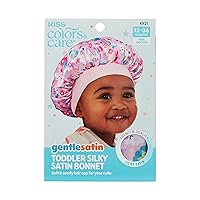 KISS COLORS & CARE Toddler Unicorn Silky Satin Hair Bonnet - Super Soft Breathable Material for Hair Protection from Dryness, Friction & Split Ends Overnight - Suitable & Safe for All Hair Types