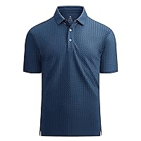 Alex Vando Mens Bubble Jacquard Polo Shirt Super Stretch Short Sleeve Polo Shirts for Men
