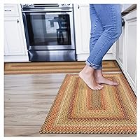 2x3' Multi Color Braided Rug. Kingston Multi Color and White Jute Rug. Uses- Entryway Rugs, Kitchen Rugs, Bathroom Rugs. Reversible, Rustic, Country, Primitive, Farmhouse Decor Rug
