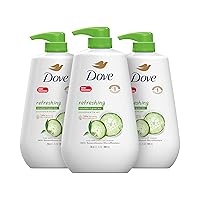 Body Wash with Pump Refreshing Cucumber and Green Tea Refreshes Skin Cleanser That Effectively Washes Away Bacteria While Nourishing Your Skin 30.6 Fl oz(Pack of 3)