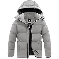 wantdo Men's Warm Puffer Jacket Thicken Waterproof Winter Coat with Detachable Hood