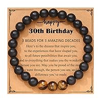 UPROMI 21st/30th/40th/50th/60th/70th Birthday Gifts for Him, Elastic Rope Bracelet for Men