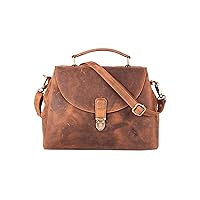 Women's Vintage Pure Leather Purse Shoulder Bag Multiple Pockets Cross Body Handbags Satchel Bags