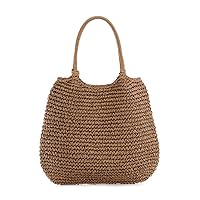 KUANG! Large Straw Beach Bag for women Woven Straw Tote Bag Summer Handbag Shoulder Bag for Women