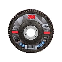 3M Flap Disc 769F, Type 27, 40+, 4-1/2 in x 7/8 in, High Performance Abrasive, Ceramic Precision-Shaped Grain Grinding and Finishing Disc, Carbon Steel, Stainless Steel