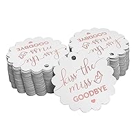 Pack of 100 Kiss The Miss Goodbye Bridal Shower Favor Paper Tags Craft Real Rose Gold Foil Hang Tags