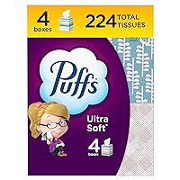 Puffs Ultra Soft Facial Tissues, 4 Cubes, 56 Facial Tissues Per Box