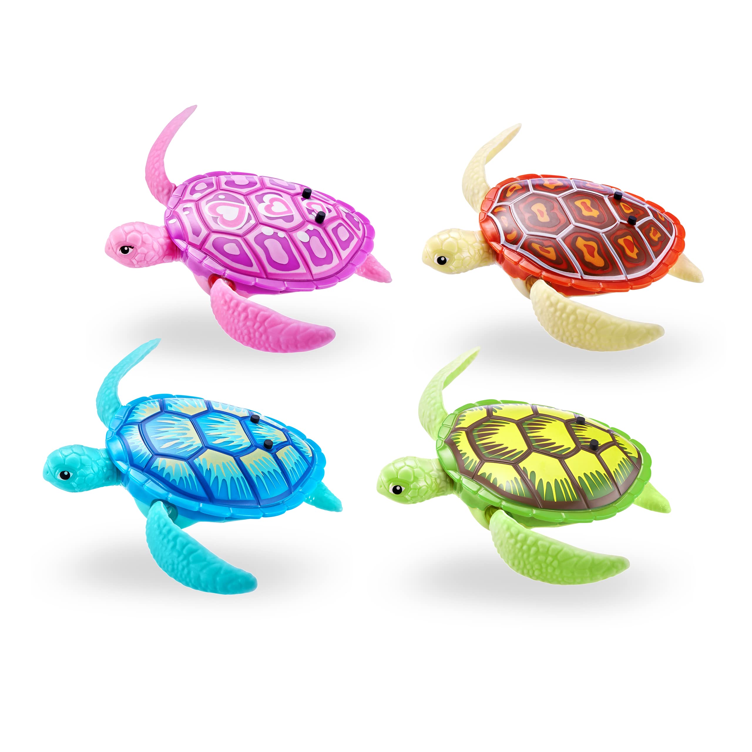 Robo Alive Robo Turtle Robotic Swimming Turtle (Green + Pink) by ZURU Water Activated, Comes with Batteries, Exclusive (2 Pack)