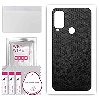 Protective Skin Sticker for The Back Compatible with Alcatel 1L Pro, Wrap Film, Foil, Vinyl - Pattern Black Honeycomb