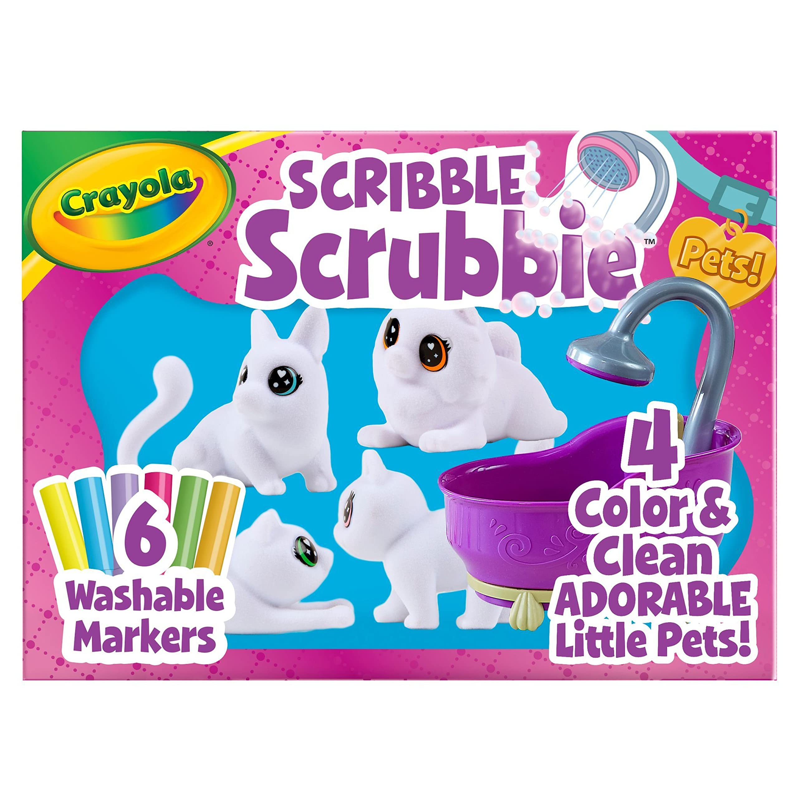Crayola Scribble Scrubbie Pets Tub Set, Toys for Girls & Boys, Gifts for Kids, Ages 3, 4, 5, 6