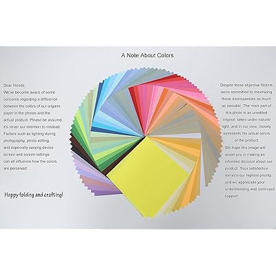 Origami Paper 50 Colors 100 Sheets 6 x 6 , Double Sided Color Origami Kit  for Crafts & Art, Allow for Easy & Intricate Folding