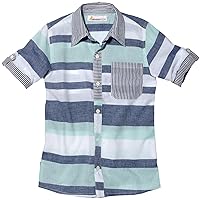 Masala Boys' Baby Neat Shirt (Toddler/Kid) - Canvas Stripe Blue - 3
