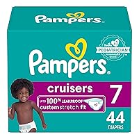 Pampers Cruisers Diapers - Size 7, 44 Count, Disposable Active Baby Diapers with Custom Stretch