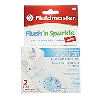 Fluidmaster 8102P8 Flush 'n Sparkle Automatic Toilet Bowl Cleaning System Refills, Blue 2-Pack, Upgraded Version